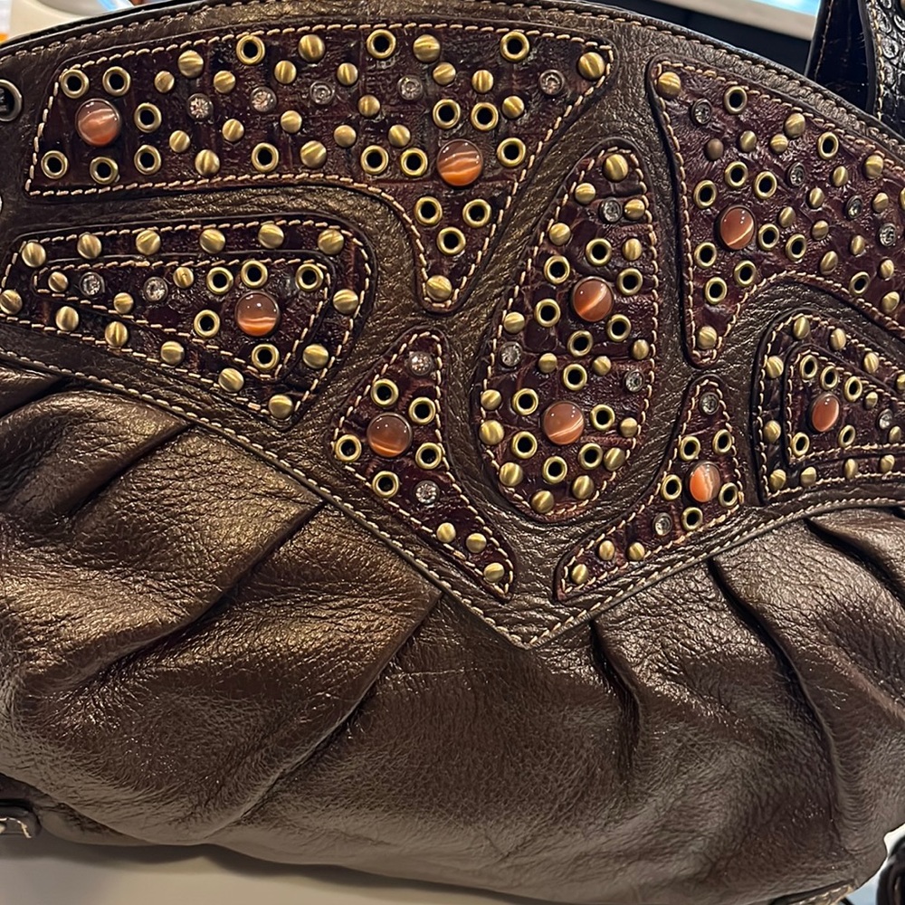 Sharif Studio Handbag. Used once. Beautiful Bronze with Great details. Like New